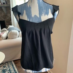 Sexy black dress tank top with darting